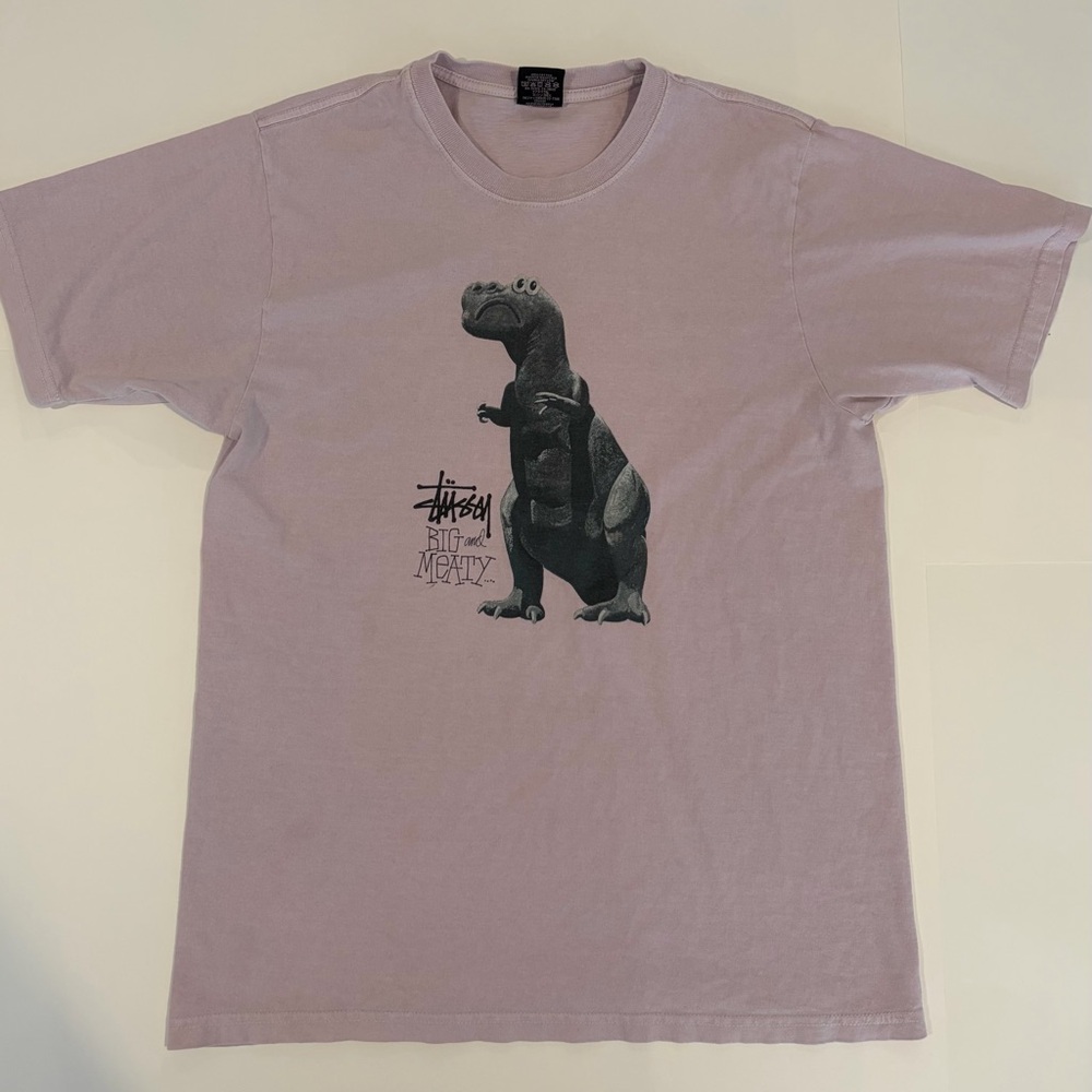 Stussy Lavender Tee with Dinosaur Print